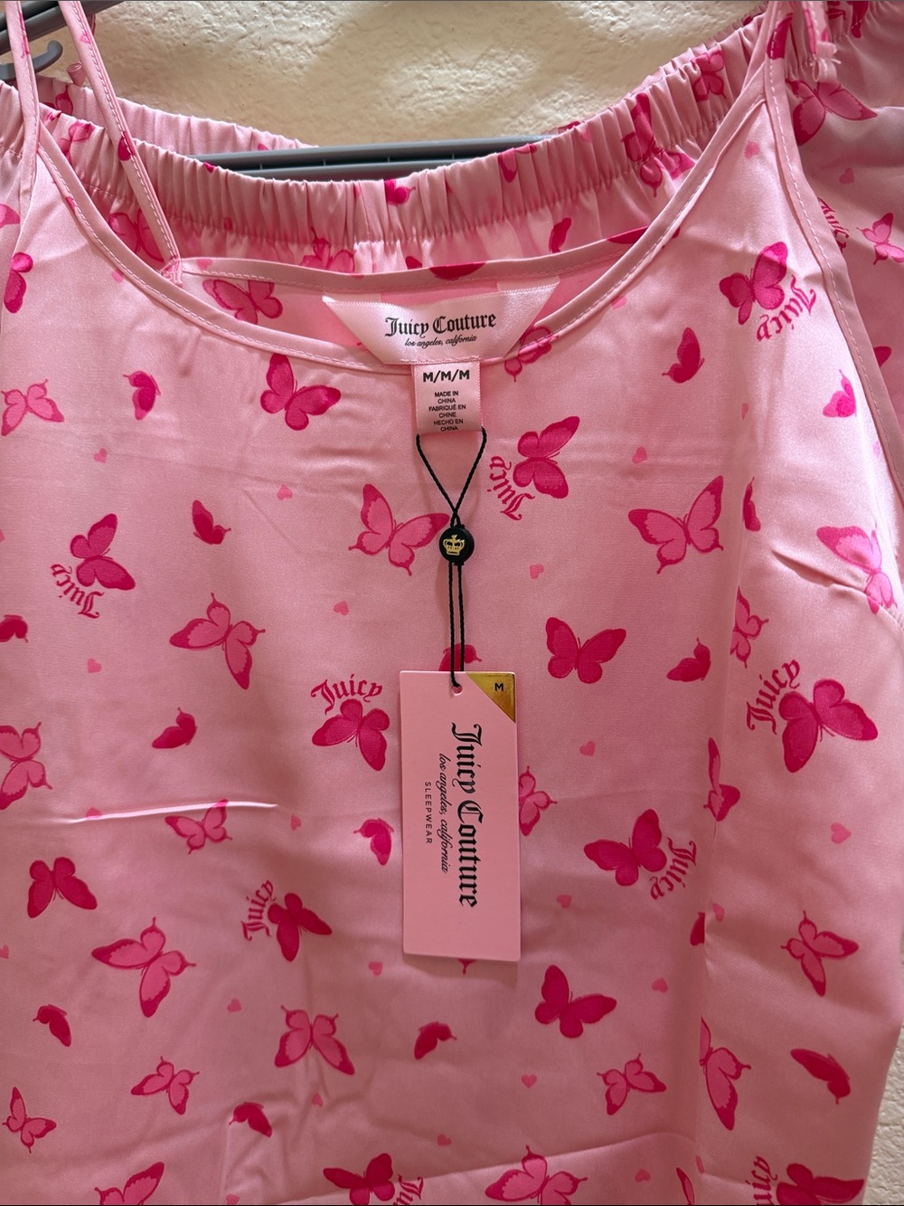 Juicy Couture Pink Butterfly Satin Tank